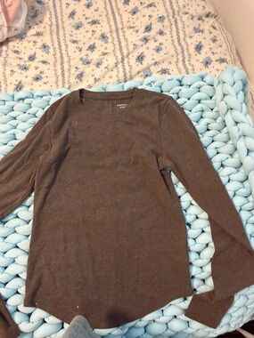 American Eagle Outfitters Brown Long Sleeve Crew Tee